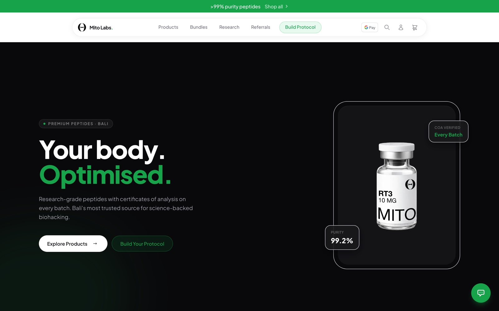 Mito Labs website built by Symbaiotic