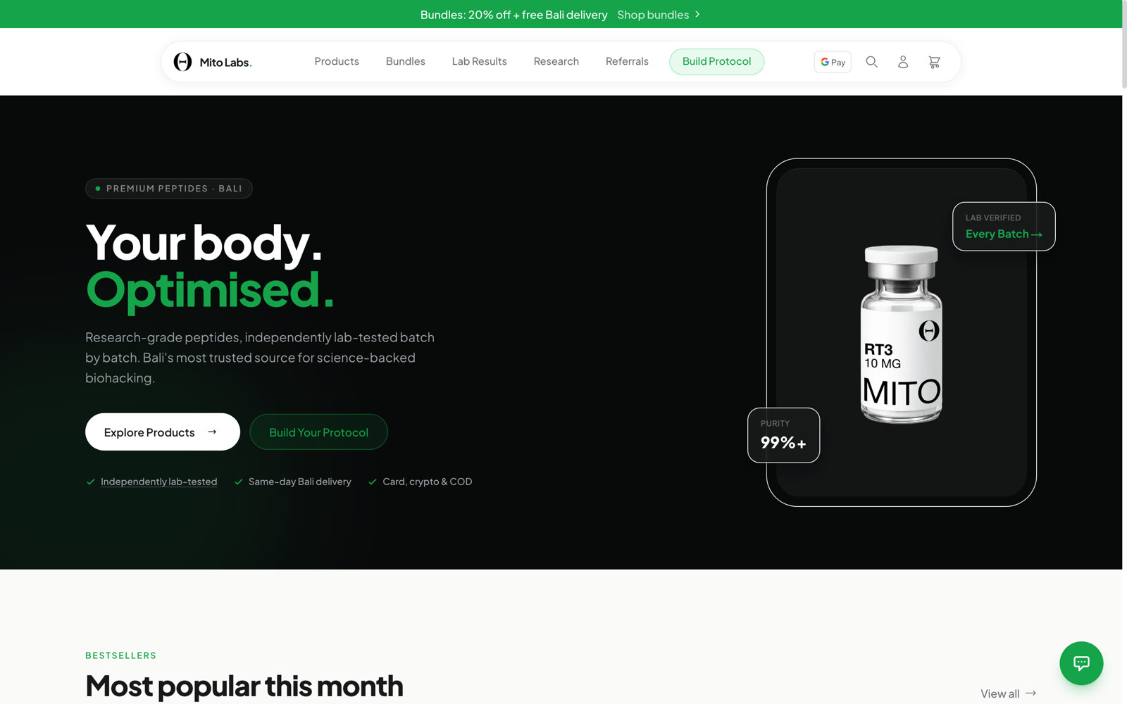 The Mito Labs storefront